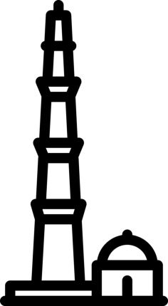 Qutb Minar Sticker Outline Svg File, Free Vectors File